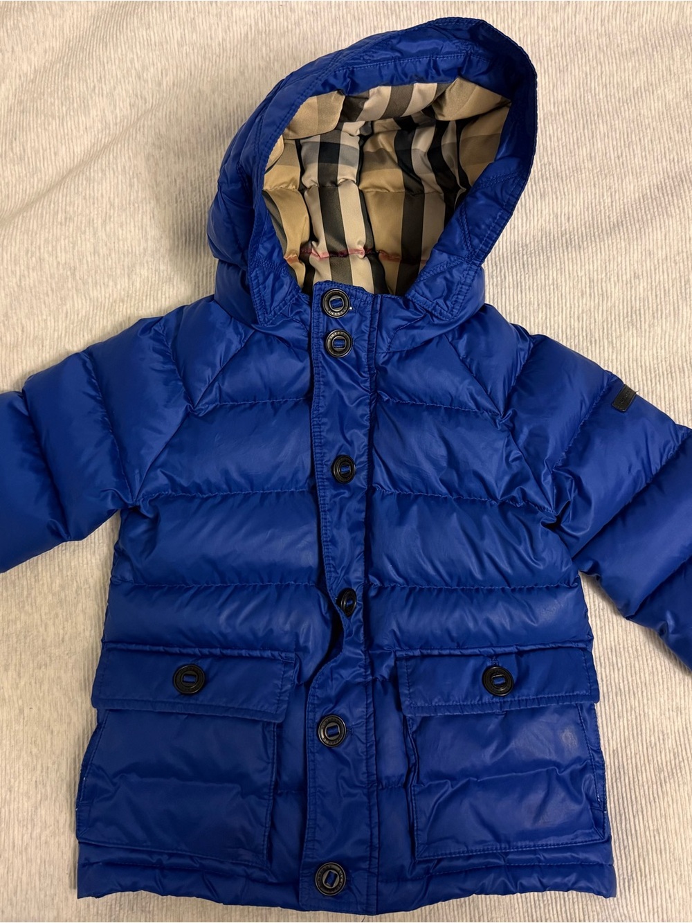 Kids Burberry Blue Puffer Hooded Coat 2Y / 2T warm!